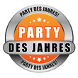 5 Star Button orange PARTY DES JAHRES PDJ PDJ