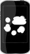 Smartphone with abstract cloud computing symbol on a screen