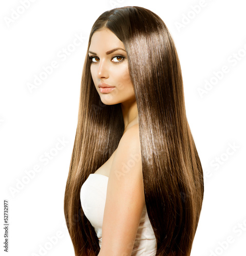 Photo: Beauty Woman with Long Healthy and Shiny Smooth Brown Hair Beauty Woman with Long Healthy and Shiny Smooth Brown Hair