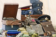 Military hats and antiques