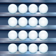 Vector: Metal Shelf with Empty Glass Buttons. Vector Image Metal Shelf with Empty Glass Buttons. Vector Image