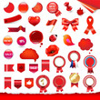 Red Labels And Symbols Set