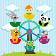carousel with the boy and animals