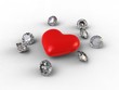 Petal heart and jewelry