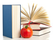 Photo: Books and apple Books and apple
