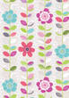 rayure florale fond beige