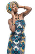 Photo: African fashion model on white background. African fashion model on white background.