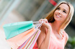 Happy female shopper