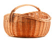 Empty wicker kitchen bowl isolated on white