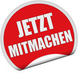 Sticker rot rund cu JETZT MITMACHEN