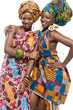 Photo: Two African fashion models on white background. Two African fashion models on white background.