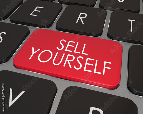 Photo: Sell Yourself Computer Keyboard Red Key Promotion Marketing Sell Yourself Computer Keyboard Red Key Promotion Marketing