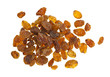 Photo: Pile of yellow sultana raisins on white Pile of yellow sultana raisins on white