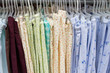 Clothes in hangers