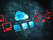 Cloud computing concept: Cloud Technology on digital background