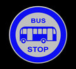 Bus Stop Sign on post pole
