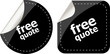 Free quote glossy black reflected round button set
