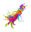 Colored splashes isolated on white background