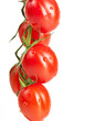 Bunch of fresh cherry tomato on white background