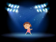 Vector: A little girl dancing in the middle of the stage A little girl dancing in the middle of the stage