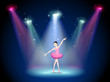 A graceful ballerina at the center of the stage