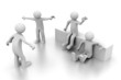 Group of friends. 3d rendered illustration.