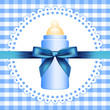 Vector checkered background with baby bottle