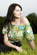 Beauty portrait of beautiful adult brunette woman