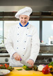 Chef cooking in his kitchen