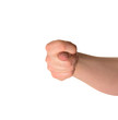 Offensive hand gesture isolated