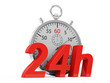 Illustration: Stopwatch and 24h symbol isolate on white background Stopwatch and 24h symbol isolate on white background