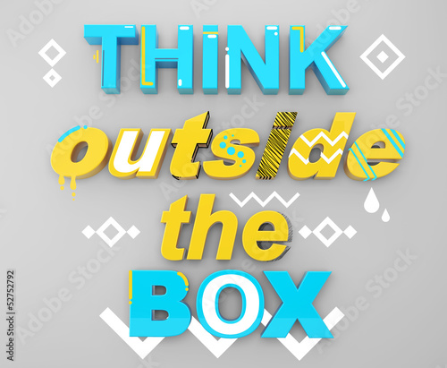 Illustration: think outside the box think outside the box