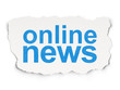 News concept: Online News on Paper background