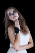 girl,  halloween face art