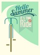 Hello Summer - Retro Bicycle Illustration