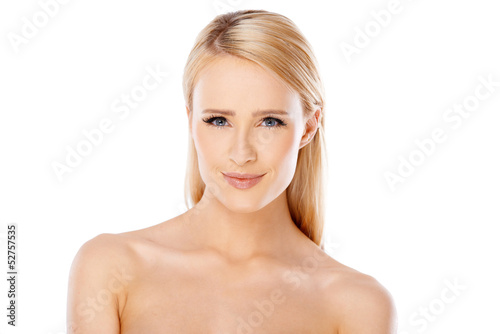 Photo: Adorable young woman over white Adorable young woman over white