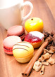 Photo: Small cakes on a wooden tray Small cakes on a wooden tray