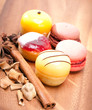 Photo: Small cakes on a wooden tray Small cakes on a wooden tray