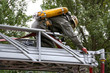 firefighters in chemical protection suit