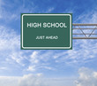 Road sign to high school
