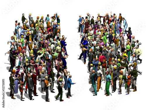 Illustration: Crowd in confrontation Crowd in confrontation