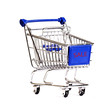 Shopping cart on white a background.