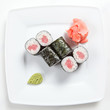 Maki Sushi on plate isolated on white