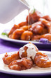 Pumpkin fritters and cream