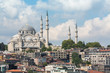 Photo: Mosque with minarets in background of large number of houses Mosque with minarets in background of large number of houses