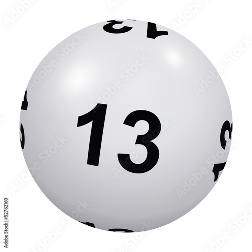 Illustration: Loto, boule blanche numéro 13 Loto, boule blanche numéro 13