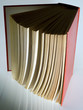 hardback  book opened vertically lights and shadows