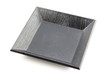 The black Wood dishes on the white background.