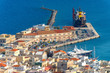 Greece cyclades Syros island, panormic view of main harbor with