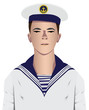 Sailor military with uniform and hat